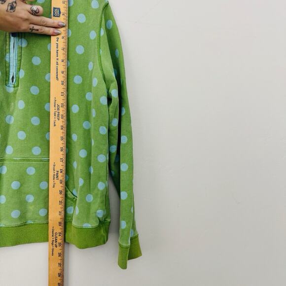Biden Green And Blue Polka Dot 1/4 Zip Pullover Sweater Women’s Size M - Picture 5 of 7